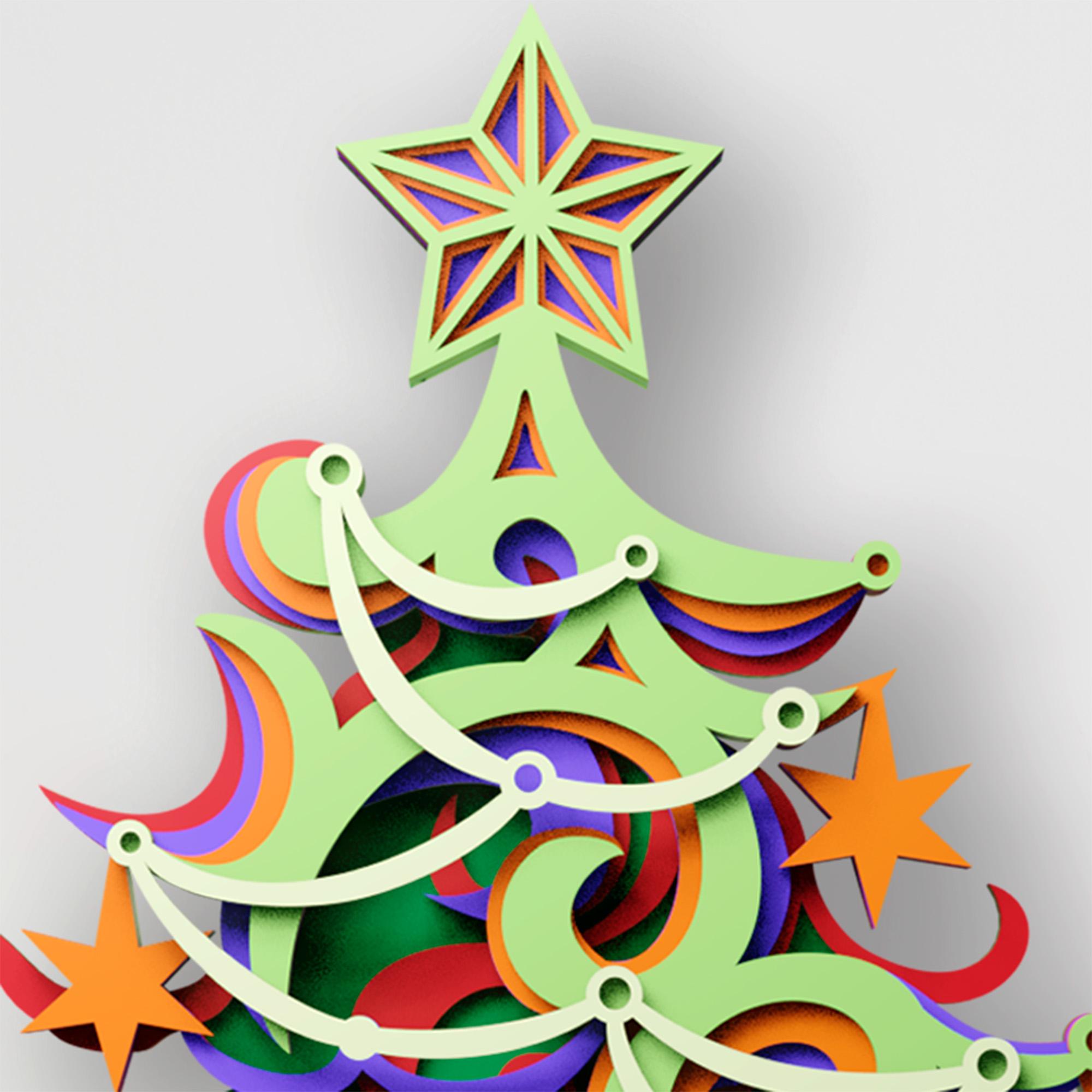 Christmas Tree Multilayer SVG | 3D Layered Mandala Laser Cut Cricut CNC ...