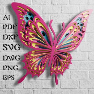 Schmetterling Multilayer SVG-Dateien für Cricut, Laser geschnitten Dateien für Mandala SVG