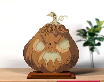Pumpkin Layered Wooden Table Decor, Halloween Laser Cut File (Digital Download)