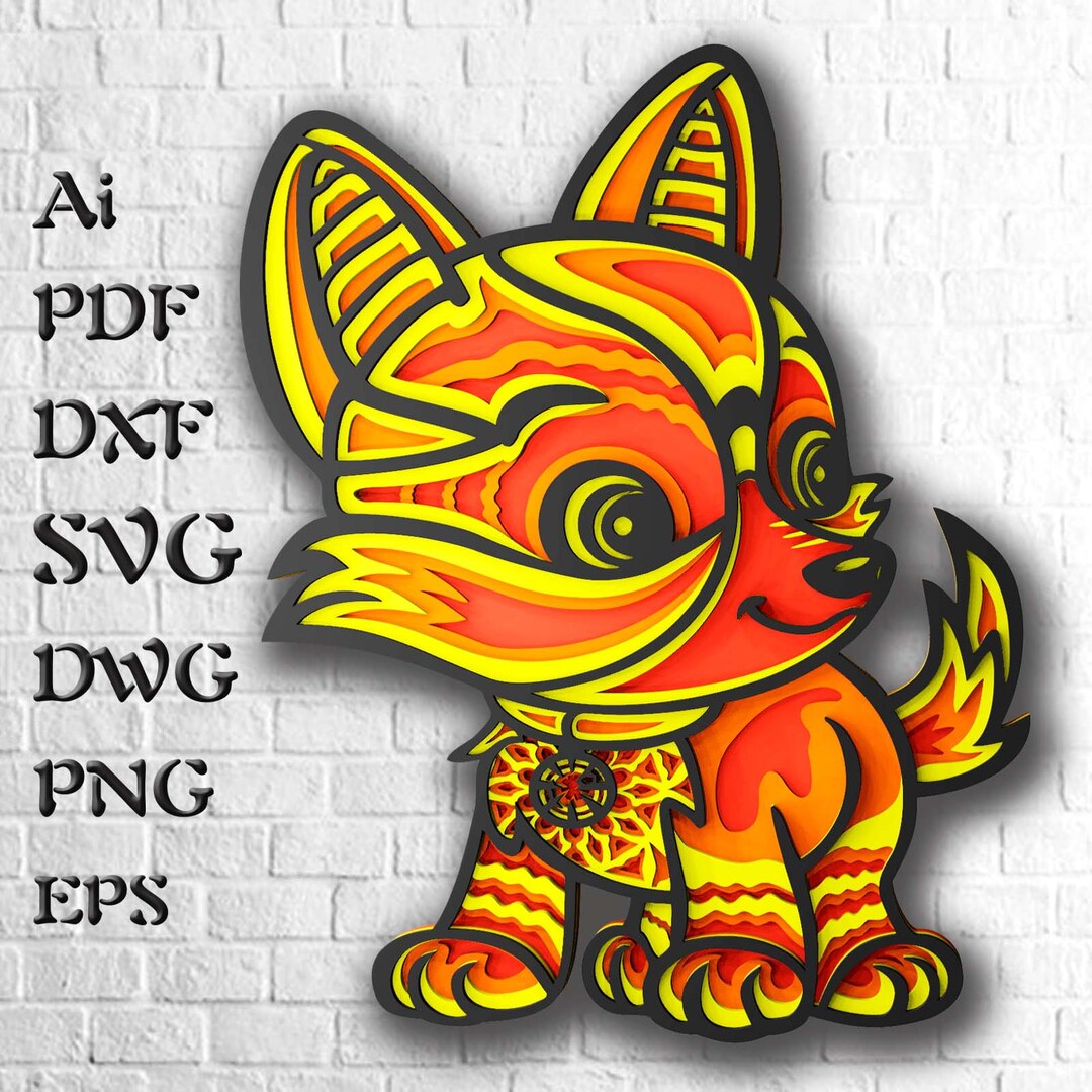 Fox Multilayer SVG Files for Cricut Projects, 3D Mandala Svg for Laser ...