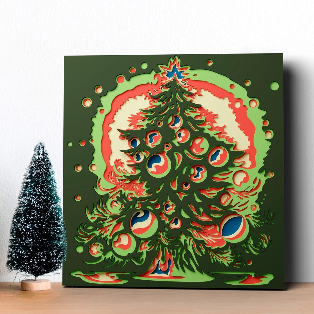 Christmas Tree Multilayer SVG, Mandala Laser Cut File, 3D Layered ...
