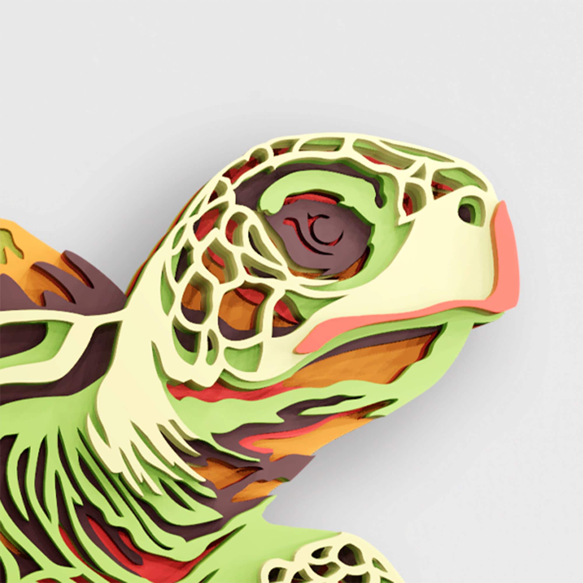 Sea Turtle Multilayer SVG | 3D Layered Animal Mandala Laser Cut Cricut ...