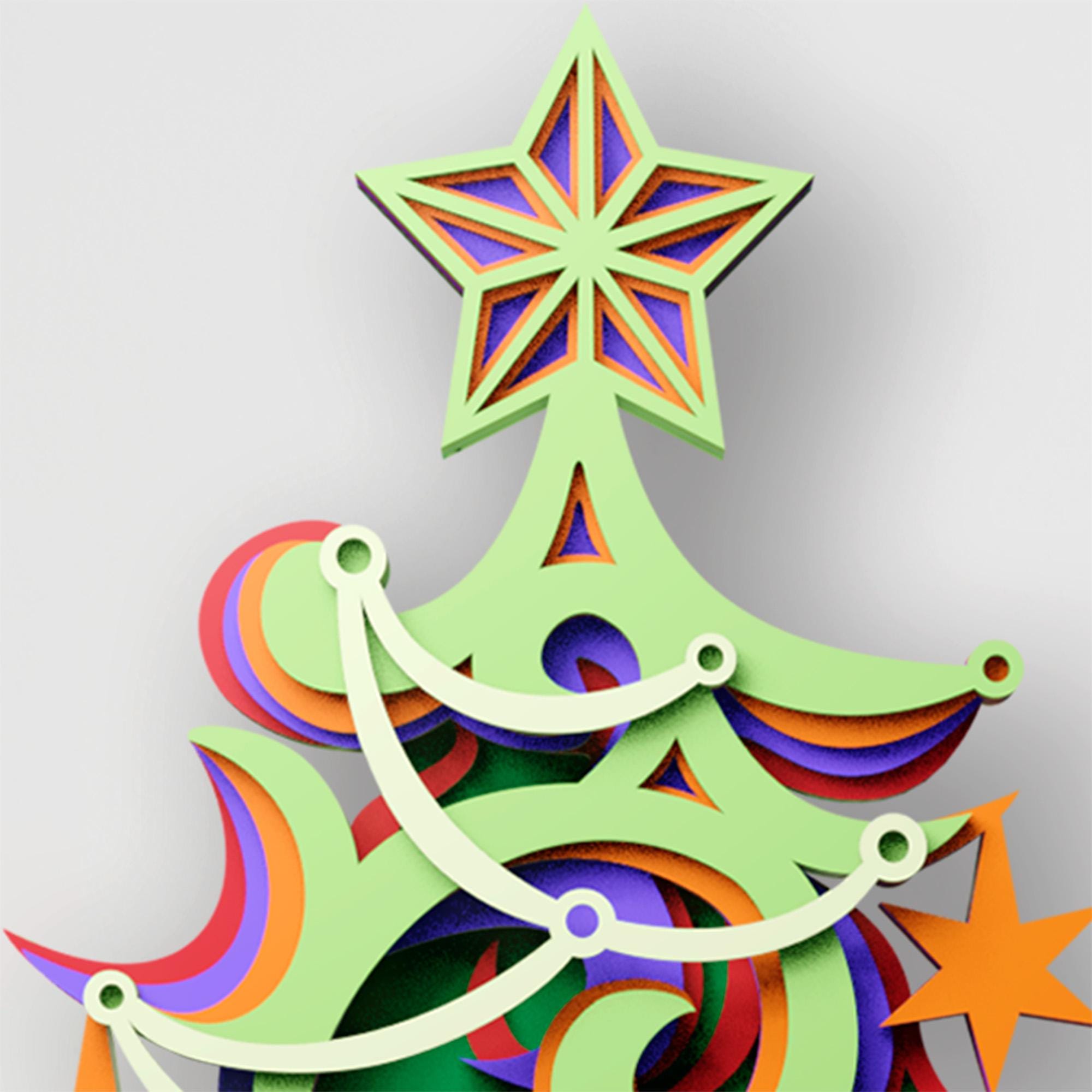 Christmas Tree Multilayer SVG | 3D Layered Mandala Laser Cut Cricut CNC ...