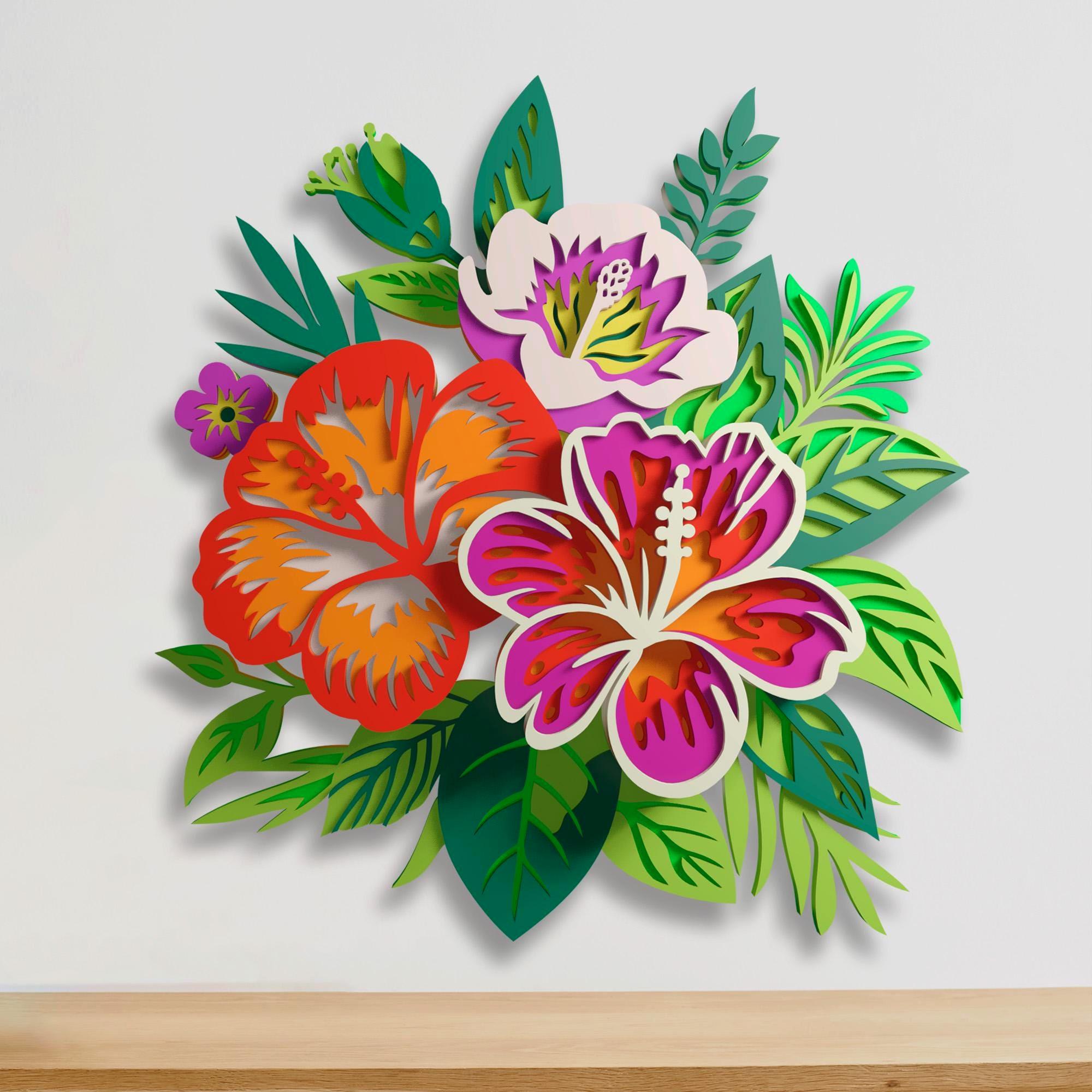 Hibiscus Mandala SVG Files,Flower Multilayer Papercraft Files for Laser Cutting,Layered Svg Files for Cricut Laser or CNC,3d Layer Paper cut