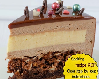 Chocolate Yogurt Mousse Cake Recipe PDF Gift for Mom Cooking Gourmet Dessert Author's Recipe Food Recipe Printable Family Recipe Book