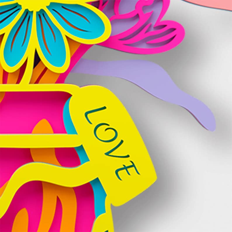 Flower Vase Multilayer SVG, 3D Layered Mandala Cut File for Cricut and Laser image 20