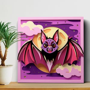 Bat Mandala SVG: 3D Multilayer Halloween Laser Cut Files for Cricut (Digital Download)