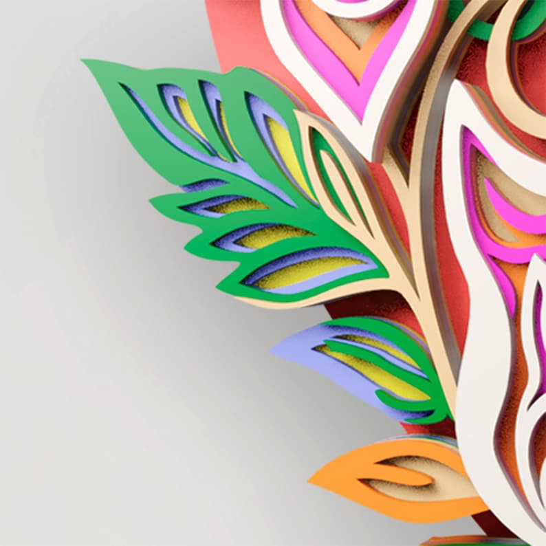Floral Heart Multilayer SVG | 3D Layered Mandala Laser Cut Cricut CNC ...