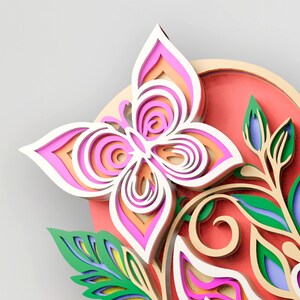 Floral Heart Multilayer SVG | 3D Layered Mandala Laser Cut Cricut CNC ...