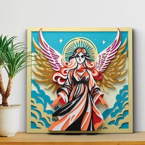 Angel Multilayer Mandala SVG File for Cricut: 3D Christmas Laser Cut File (Digital Download)
