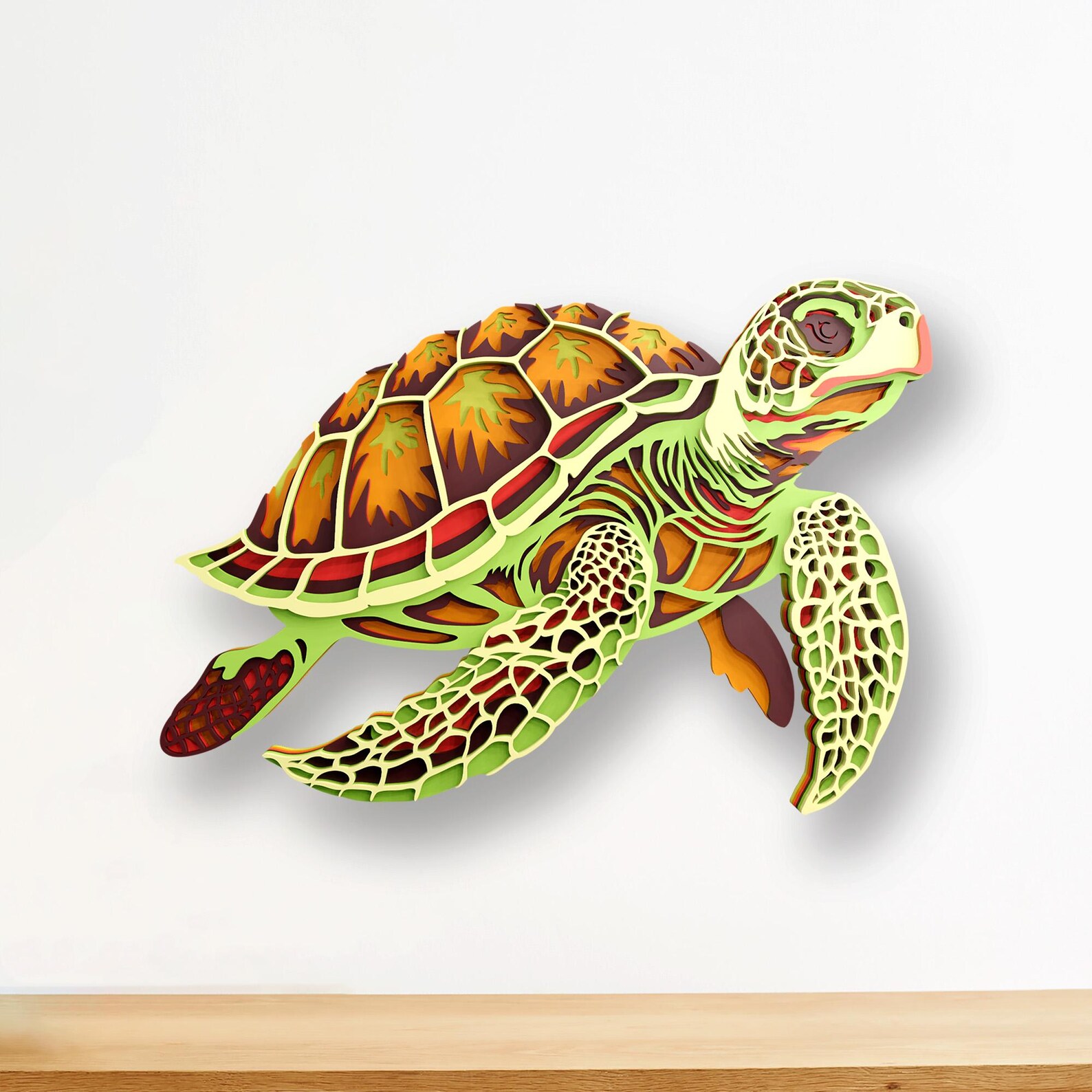 Sea Turtle Multilayer SVG Files, 3D Mandala Svg Files for Laser Cutting ...