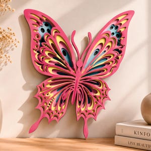 Butterfly Multilayer SVG | 3D Layered Mandala Laser Cut Cricut CNC File | Plywood Wood Art