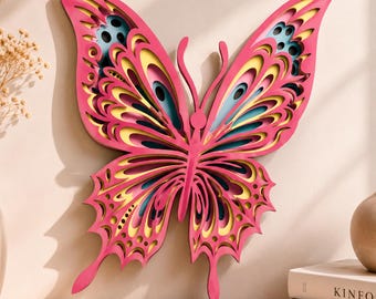 Butterfly Multilayer SVG | 3D Layered Mandala Laser Cut Cricut CNC File | Plywood Wood Art