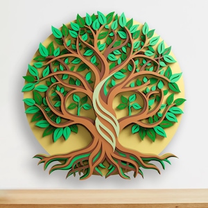 Tree of Life 3d Mandala SVG Files, Multilayer Papercraft Files for Cricut, Layered Svg Files for Laser CNC Router, 3D Layered Cardstock Svg