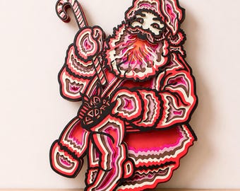 Santa Multilayer SVG | 3D Christmas Mandala Laser Cut File | Layered Plywood Wood Art Cricut