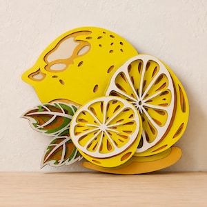Lemons Multilayer SVG | 3D Layered Fruit Mandala Laser Cut Cricut CNC File | Plywood Art