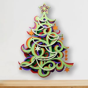 Christmas Tree Multilayer SVG | 3D Layered Mandala Laser Cut Cricut CNC File | Plywood Art