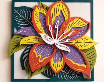 Orchid Multilayer SVG | 3D Layered Flower Mandala Cut File for Cricut and Laser