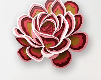 Rose Multilayer SVG | 3D Layered Flower Mandala Laser Cut Cricut CNC File | Plywood Decor