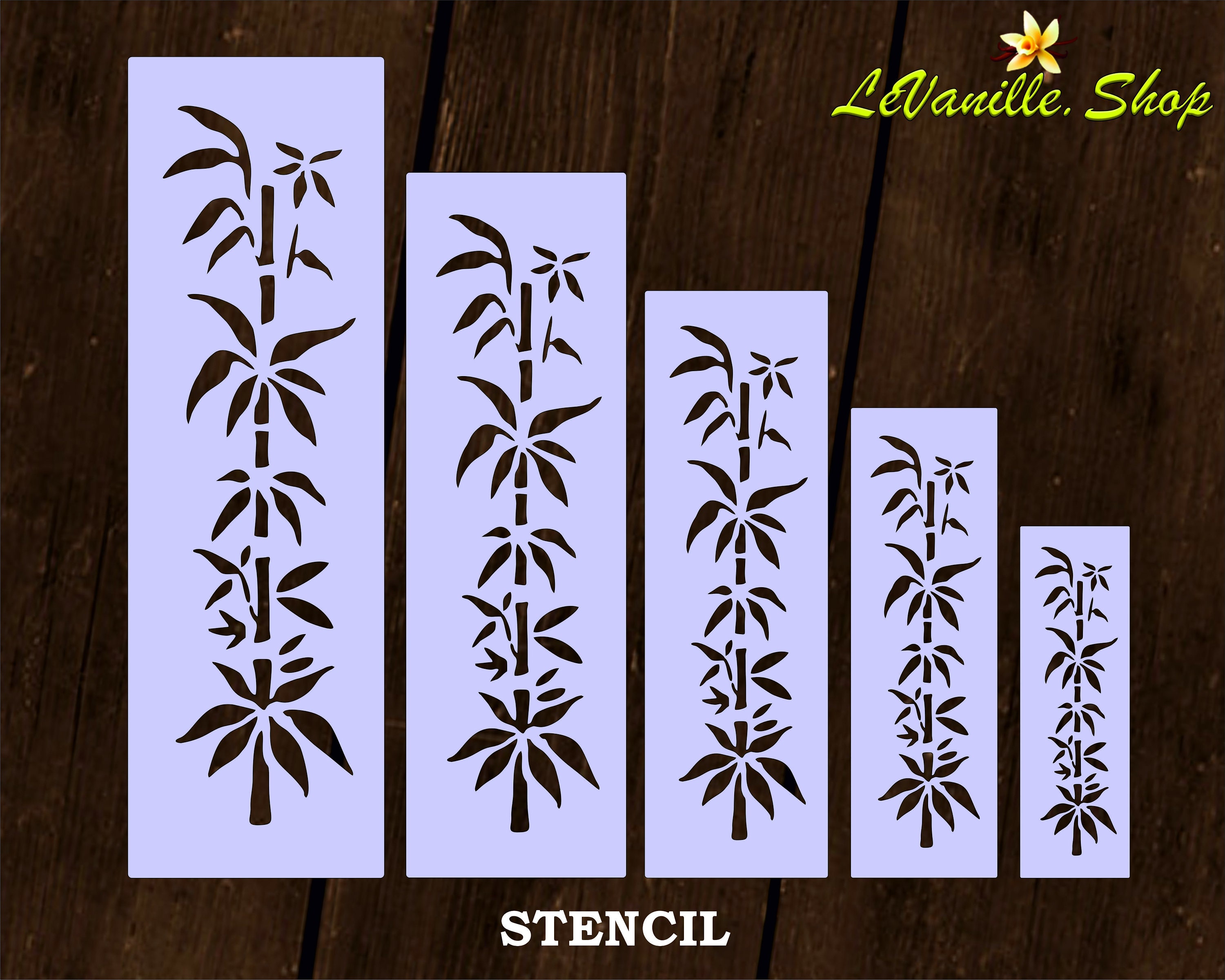 Bamboo Stencil Set Template Cdr SVG DXF Eps Pdf Png Files Etsy