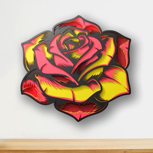 Rose Mandala SVG: 3D Layered Laser Cut File for Cricut, CNC, Glowforge (Digital Download)