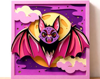 Bat Multilayer SVG | 3D Layered Mandala Laser Cut Cricut CNC File | Plywood Wood Art