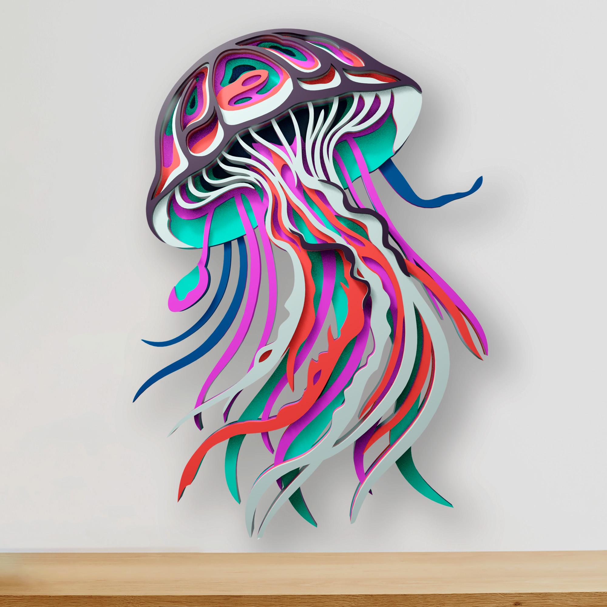 Jellyfish Multilayer SVG File for Cricut: 3D Mandala Papercut Files for Cricut/Laser/CNC