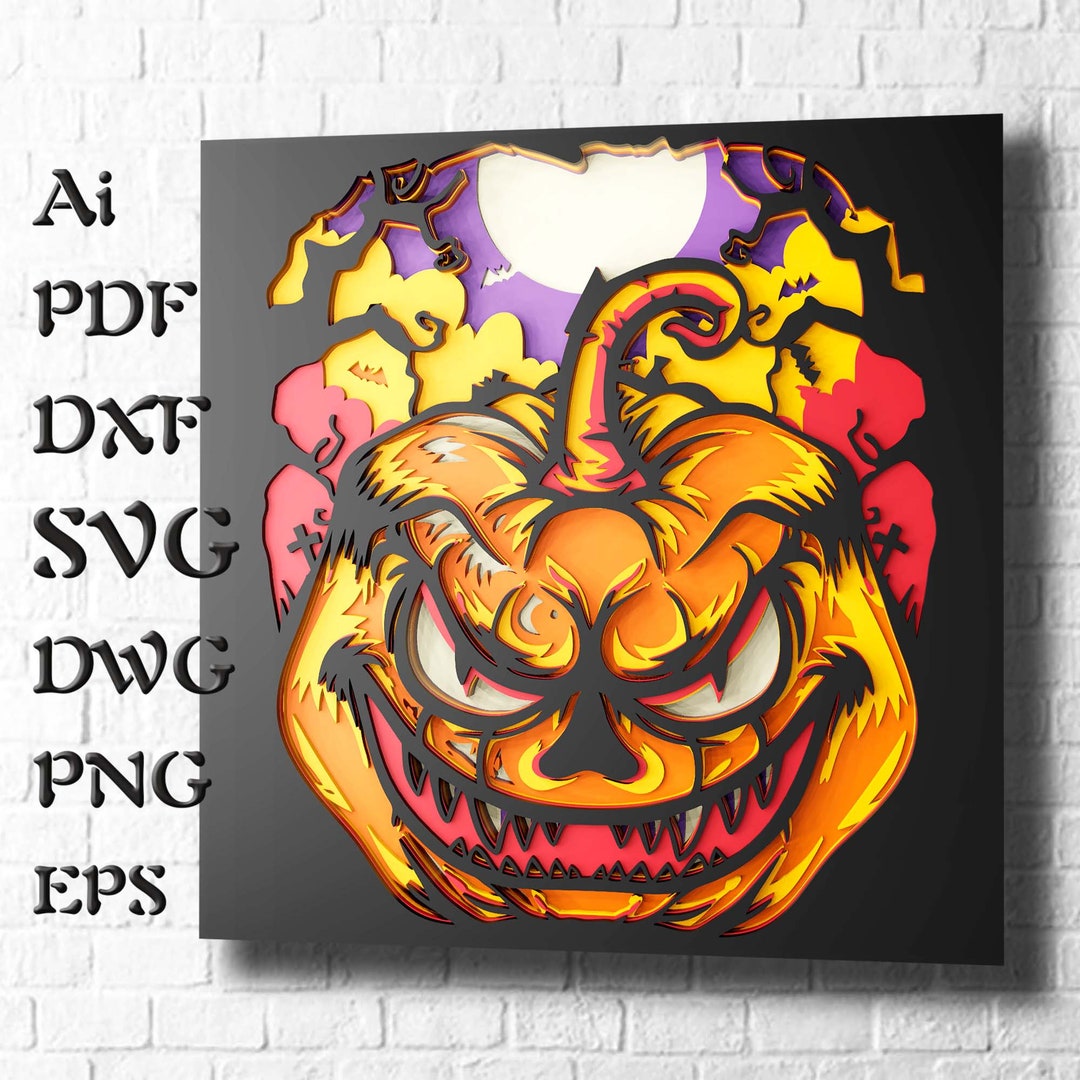Pumpkin Multilayer SVG Files for Cricut Projects, 3D Mandala SVG, Cnc
