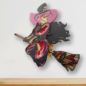 Witch Multilayer SVG Files for Cricut: Halloween Mandala Laser Cut File (Digital Download)