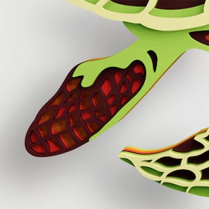 Sea Turtle Multilayer SVG | 3D Layered Animal Mandala Laser Cut Cricut ...