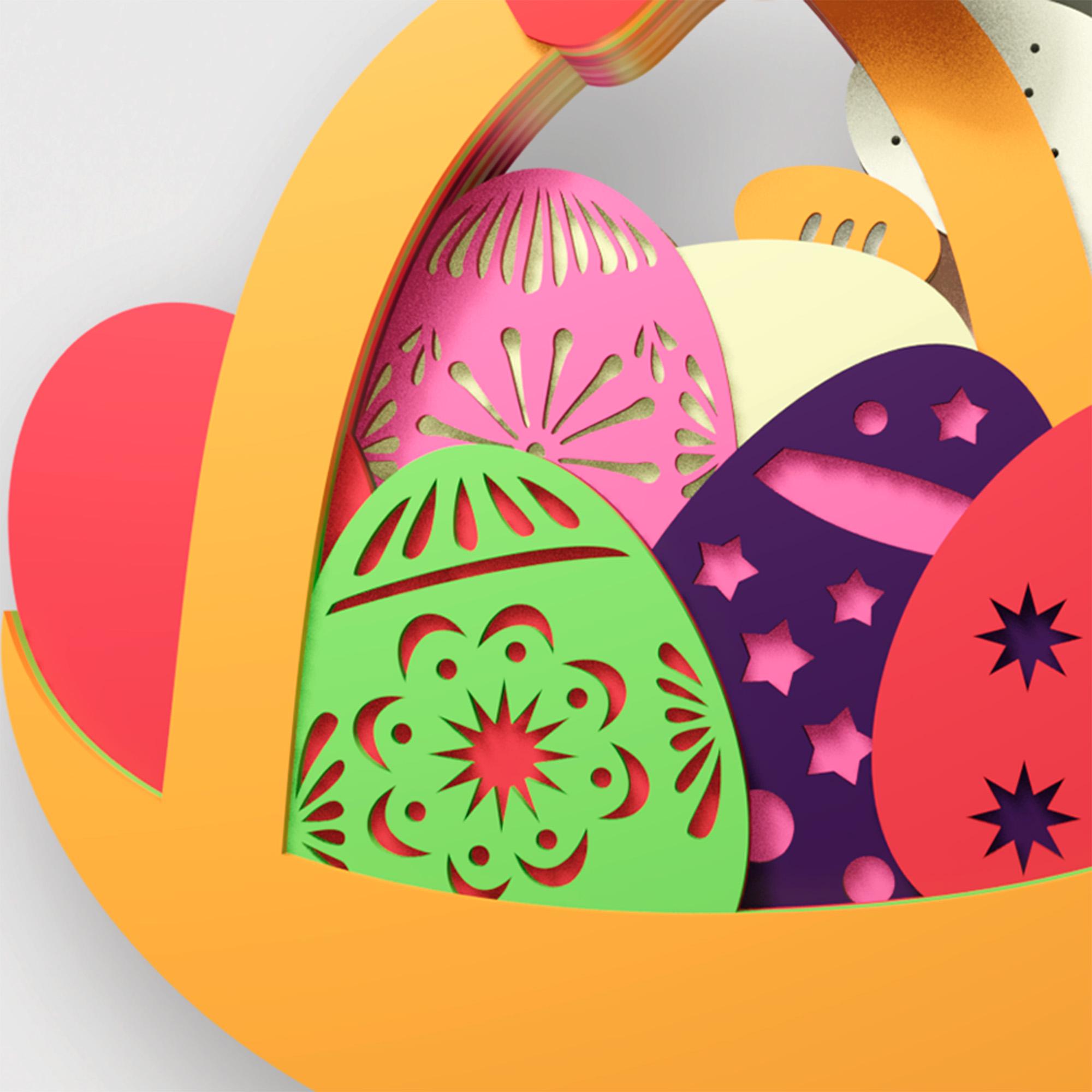 Easter Basket Multilayer SVG | 3D Layered Mandala Laser Cut Cricut CNC ...