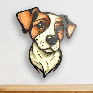 Archivo SVG multicapa de perro / Mandala 3D en capas para corte láser Cricut CNC / Arte en madera contrachapada