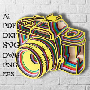 Fichiers SVG multicouches pour appareils photo pour les projets Cricut, Mandala SVG pour routeur Cnc, fichiers découpés au laser pour art mural 3d, Shadow Box Svg, Svg pour papier cartonné