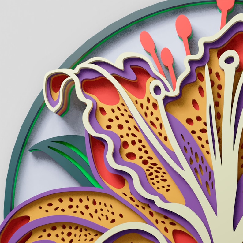 Lily Multilayer SVG | 3D Layered Mandala Laser Cut Cricut CNC File ...