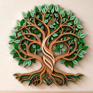 Arbre de Vie SVG multicouche | Mandala 3D à plusieurs couches, fichier Cricut pour découpe laser | Art sur contreplaqué