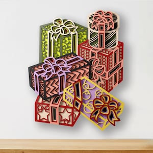 Kerstcadeaus meerlaags SVG | 3D gelaagde mandala lasergesneden Cricut CNC-bestand | Multiplexkunst
