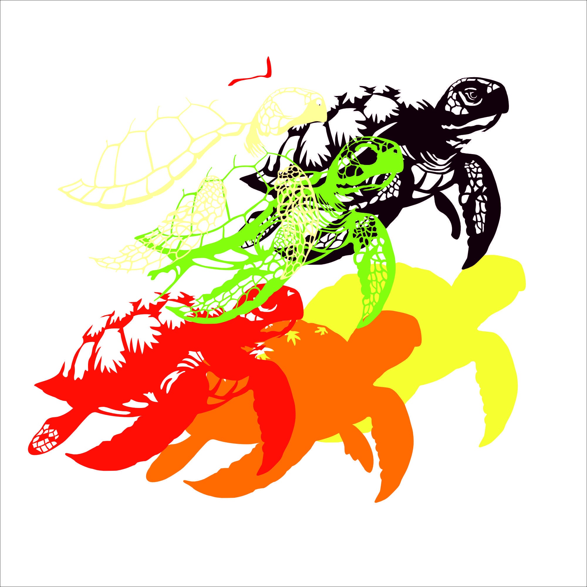 Sea Turtle Multilayer SVG | 3D Layered Animal Mandala Laser Cut Cricut ...