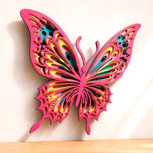 Butterfly Multilayer SVG | 3D Layered Mandala Laser Cut Cricut CNC File | Plywood Wood Art