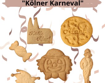 Juego de cortadores de galletas "Carnaval de Colonia" con 6 motivos diferentes