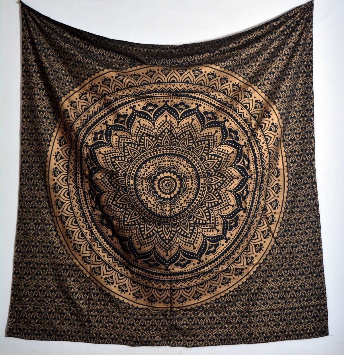 Mandala Tapestry Gold Black Multi Tapestry Wall Hanging Etsy
