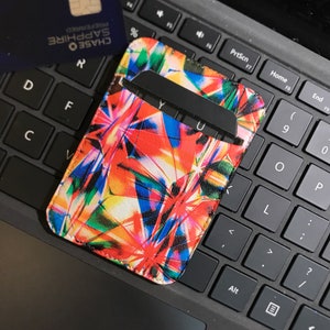 Minimalist Leather Card Holder, US patent pending, Minimalist Leather Wallet, Lambskin Pocket wallet, Prism, RFID Protect