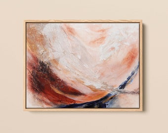 Abstract Earthy Wall Art, Tranquil neutral art, Framed Canvas Print, Above bed Decor, Neutral wall art, large wall art