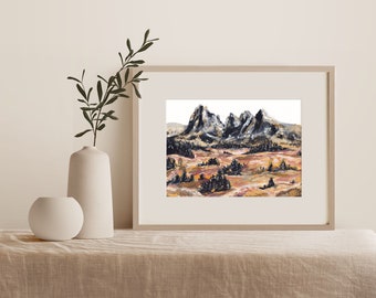 Abstract Mountain Art, Mountain Alps Print, Landscape Print, Italian Alps print, Print Dolomites Mountain Range, Dolomiti art, Sassolungo