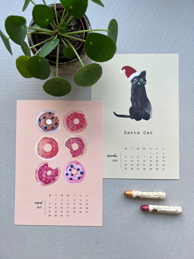 2023 Whimsical and Delightful Calendar Desk Calendar Wall Etsy