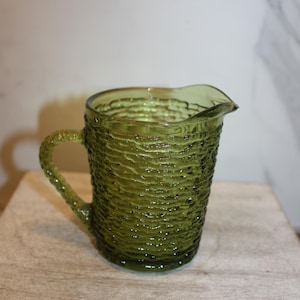 Anchor Hocking Soreno Avocado Green Mini Pitcher or Creamer