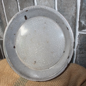 Vintage 10 Inch Gray Enamelware Pie Pan