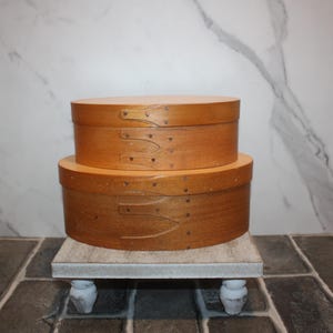 Pair of Maple Stacking Shaker‑style Oval Boxes
