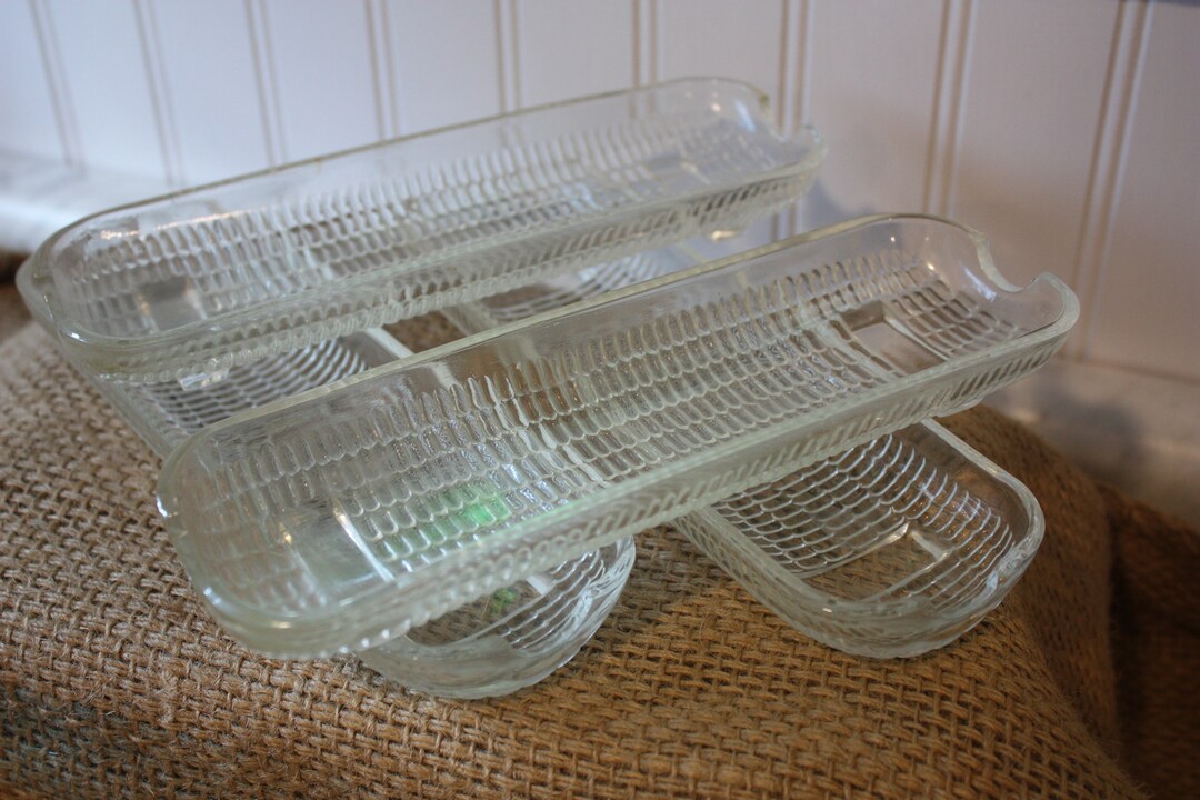 Glass Corn on the Cob Dishes Set of 4 Etsy
