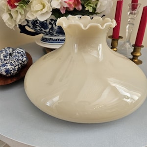 Ruffled Glass Lamp Shade with 9.75&quot; Base