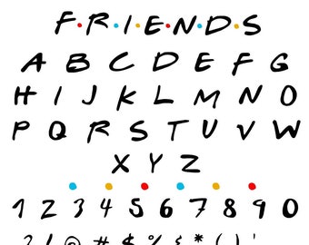 Download Friends Font Svg Png Ttf Letters Numbers Dots Clipart For Cricut Plotter Print Vinyl Decal T Shirt Art Collectibles Drawing Illustration Delage Com Br